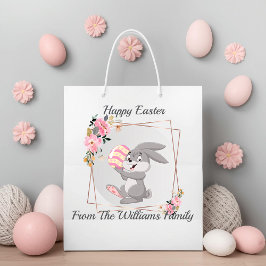 Personalisierte Geschenktüte Grauer Osterhase