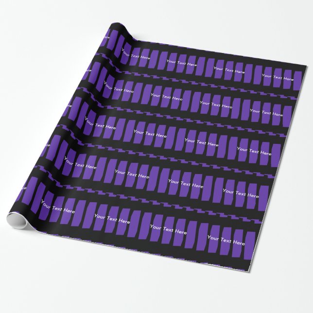 Personalisierte Geschenkwrap, Lila/Schwarz Abstrak Geschenkpapier (Ungerollt)