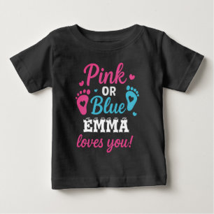 Personalisierte Geschlechtsenthüllung Rosa oder Bl Baby T-shirt