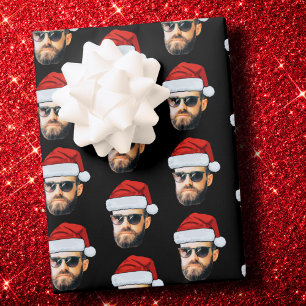 Personalisierte Gesicht Santa Hut Geschenkverpacku Geschenkpapier Set