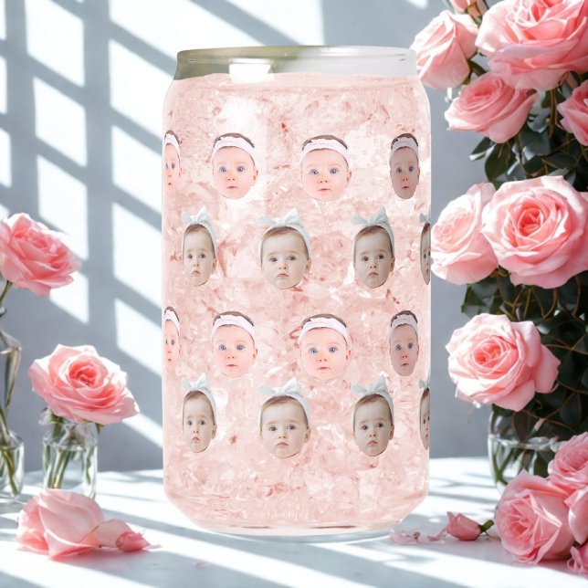 Personalisierte Gesichtshälfte 2 Fotos, benutzerde Dosenglas (Von Creator hochgeladen)