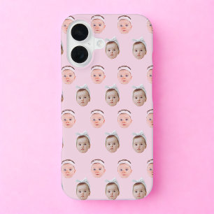 Personalisierte Gesichtshälfte 2 Fotos, benutzerde iPhone 16 Hülle