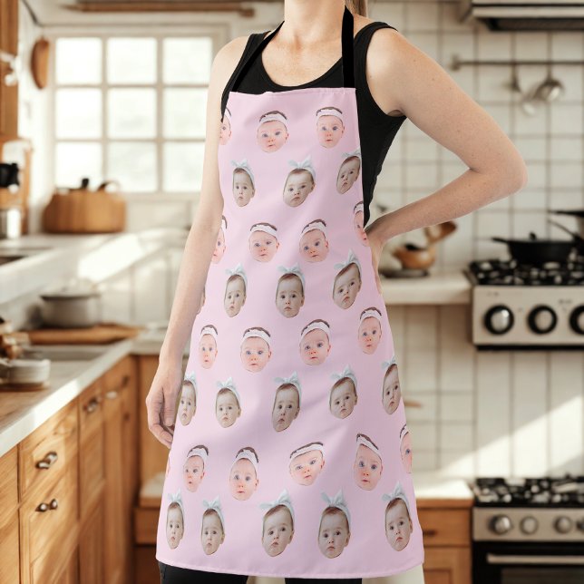Personalisierte Gesichtshälfte 2 Fotos, benutzerde Schürze (Von Creator hochgeladen)