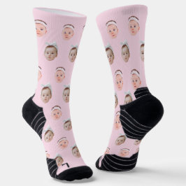 Personalisierte Gesichtshälfte 2 Fotos, benutzerde Socken