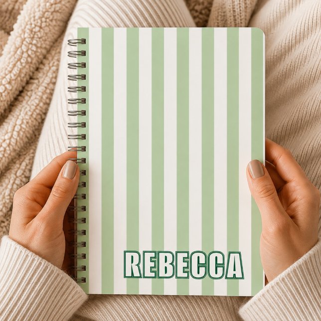 Personalisierte gestreifte benutzerdefinierte Name Notizbuch (Von Creator hochgeladen)