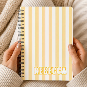 Personalisierte gestreifte benutzerdefinierte Name Notizbuch