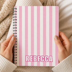 Personalisierte gestreifte benutzerdefinierte Name Notizbuch