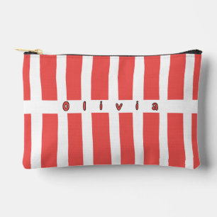 Personalisierte gestreifte Kosmetiktasche Zubehörtasche