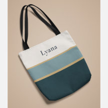 Personalisierte gestreifte Namens-Tasche – Minimal