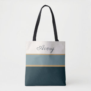 Personalisierte gestreifte Namens-Tasche – Saubere