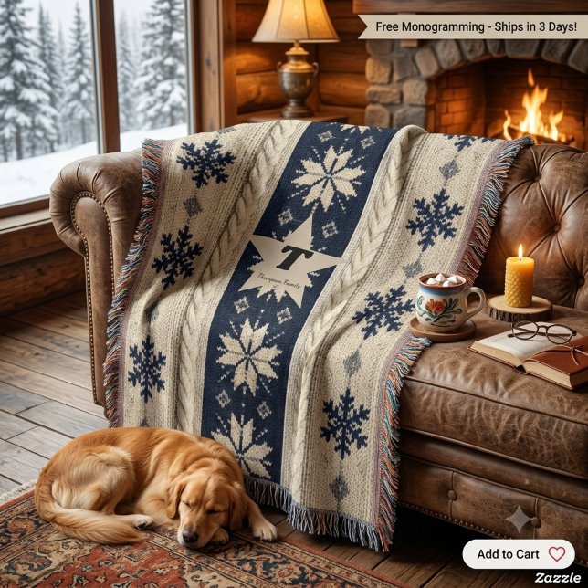 Personalisierte gestrickte Weihnachtsdecke mit Mon Decke (Von Creator hochgeladen)
