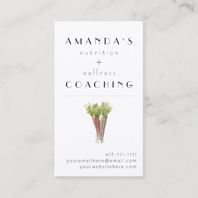Personalisierte Gesundheits- und Wellness-Visitenk Visitenkarte (Vorderseite)