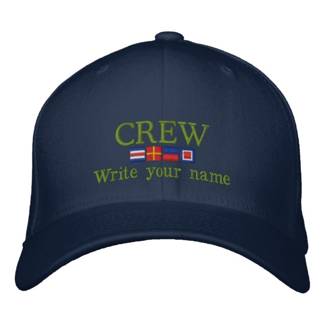 Personalisierte Gewohnheit Ihre Crew-Seeflaggen Bestickte Baseballkappe (Vorderseite)