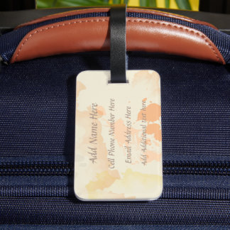 Personalisierte gezeichnete Blüte auf Aquarelltafe Gepäckanhänger