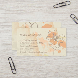 Personalisierte gezeichnete Blüte auf Aquarelltafe Visitenkarte