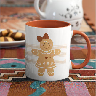 Personalisierte Gingerbread Girl-Tasse mit Monogra Tasse