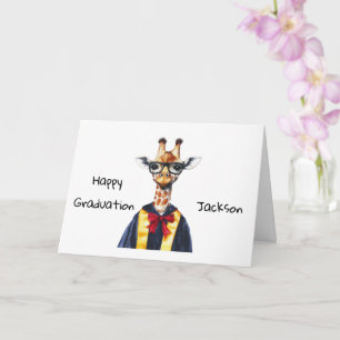 Personalisierte Giraffe-Abschlussfeier Cufe  Karte