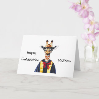 Personalisierte Giraffe-Abschlussfeier Cufe Karte
