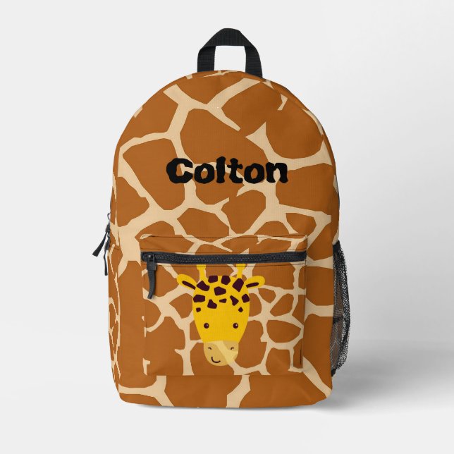 personalisierte Giraffe Bedruckter Rucksack (Vorderseite)
