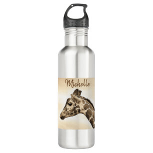 Personalisierte Giraffe-Fitness Edelstahlflasche