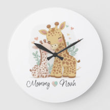 Personalisierte Giraffe Liebe Wall Clock