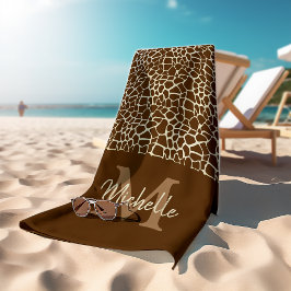 Personalisierte Giraffe Muster Monogram Fitness Yo Badehandtuch