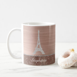 Personalisierte Girl Rose Gold Diamant Sparkasse P Kaffeetasse