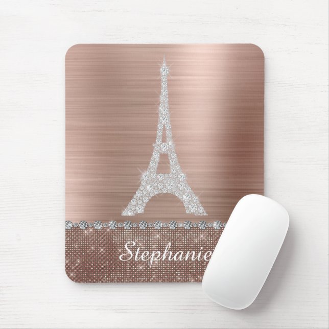 Personalisierte Girl Rose Gold Diamant Sparkasse P Mousepad (Mit Mouse)