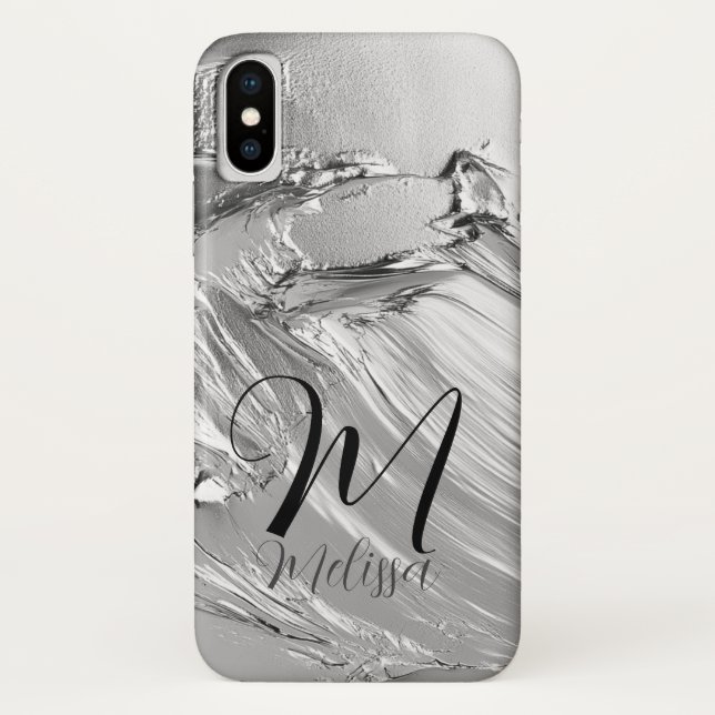 Personalisierte Girl Rose Gold Glitzer Glitzern Na Case-Mate iPhone Hülle (Rückseite)