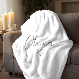 Personalisierte Girlande-Blanket mit Name & Herz Sherpadecke