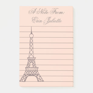 Personalisierte Girl's Post It Note Eiffelturm Ges Post-it Klebezettel