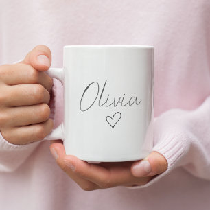 Personalisierte Girly-Geschenke-Tasse mit Name & H Jumbo-Tasse