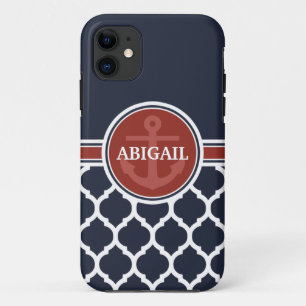 Personalisierte Girly Nautical Ankervorlage Case-Mate iPhone Hülle