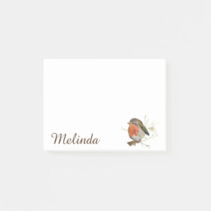 Personalisierte Girly Robin Bird-Notizen Post-it Klebezettel