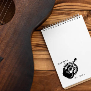 Personalisierte Gitarre Ex Libris Briefmarke der H Gummistempel