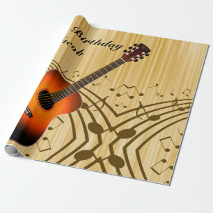 Personalisierte Gitarre und Musikereignisse Geburt Geschenkpapier
