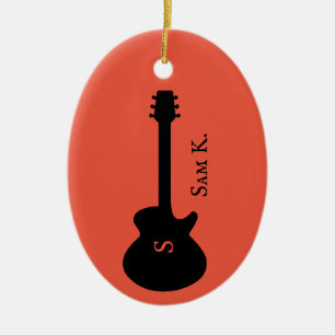 Personalisierte Gitarrenmusik Keramik Ornament