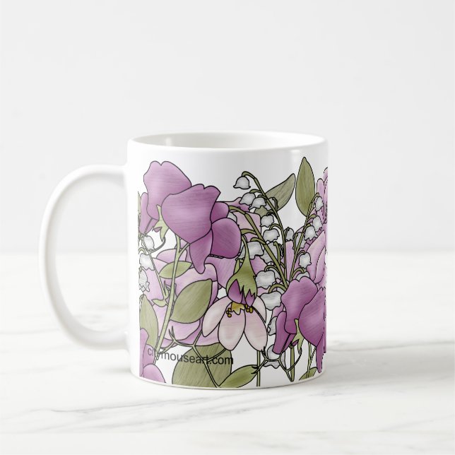 Personalisierte Gladiolen Kaffeetasse (Links)