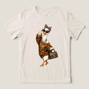 Personalisierte Glam-Gans, benutzerdefinierte Leop Tri-Blend Shirt