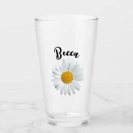 Personalisierte Glasblume Perky White Daisy Glas
