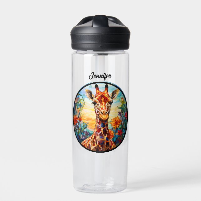 Personalisierte Glass Giraffe Trinkflasche (Vorderseite)