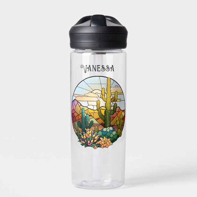 Personalisierte Glaswüste Trinkflasche (Vorderseite)