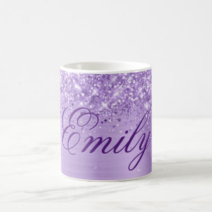 Personalisierte Glitterie Lavendel Foil Kaffeetasse