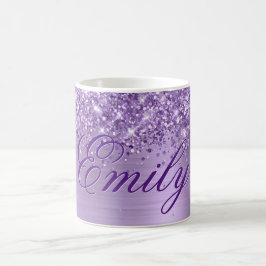 Personalisierte Glitterie Lila Forelle Kaffeetasse