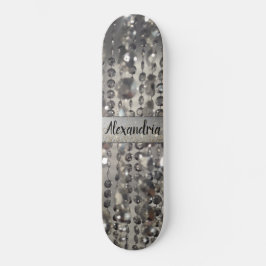Personalisierte Glitterie Silber Streichperlen Skateboard