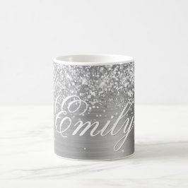Personalisierte Glitterie-Silberfolie Kaffeetasse