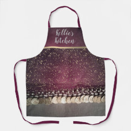 Personalisierte Glitterie Sterne Münzfernseher Schürze