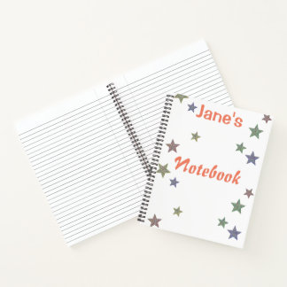 Personalisierte Glitterstars Notizbuch