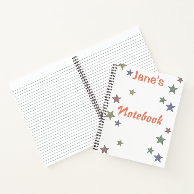 Personalisierte Glitterstars Notizbuch (Innenseite)