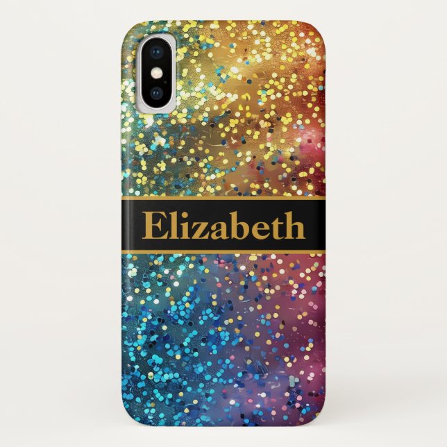Personalisierte Glitzer Imitats Fossilienmuseum Case-Mate iPhone Hülle (Rückseite)